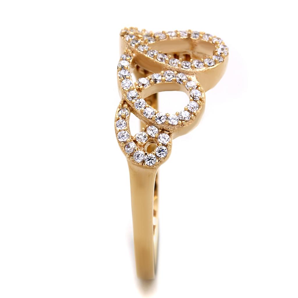 TS279 - Rose Gold 925 Sterling Silver Ring with AAA Grade CZ in Clear