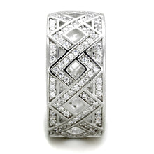 TS372 - Rhodium 925 Sterling Silver Ring with AAA Grade CZ  in Clear