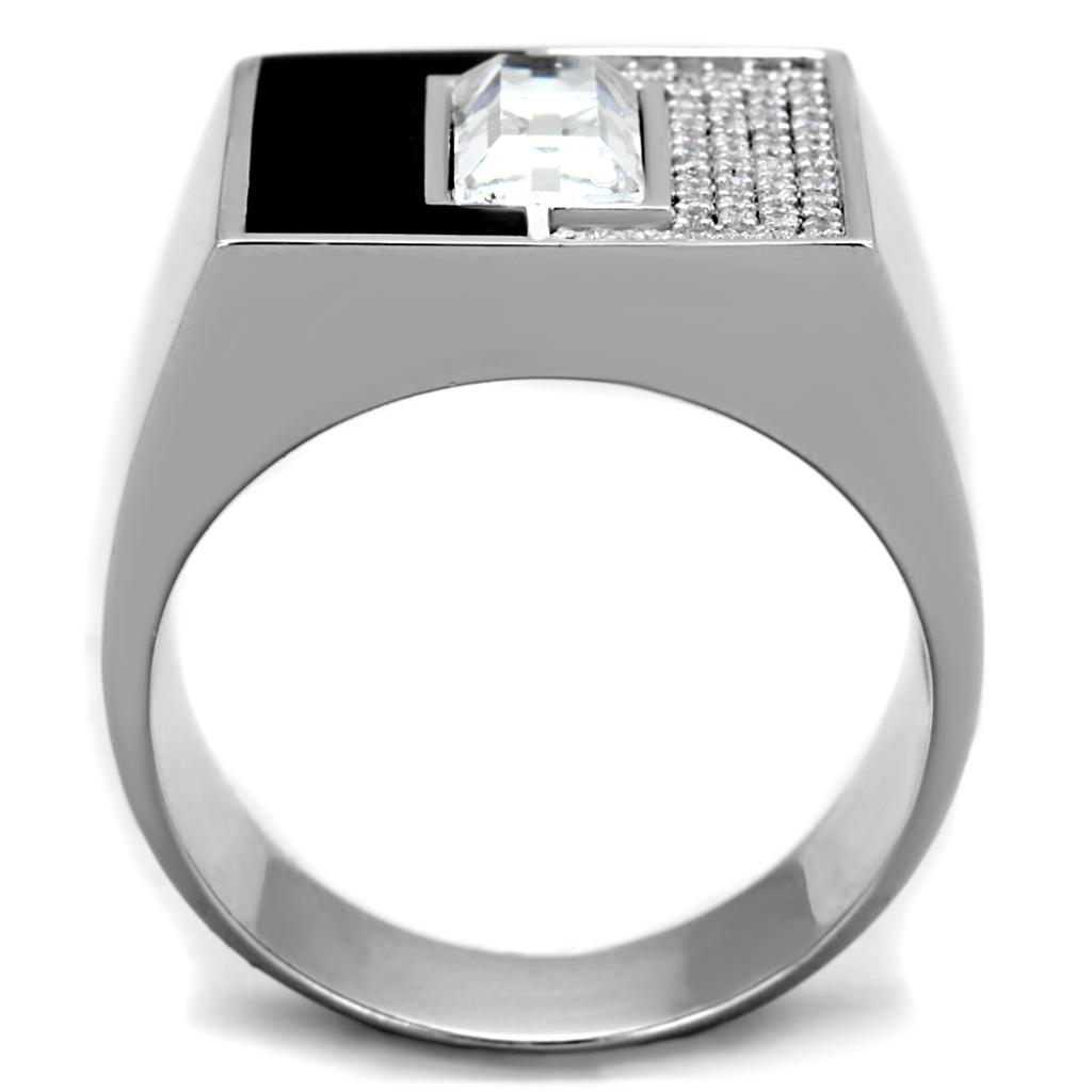 TS388 - Rhodium 925 Sterling Silver Ring with Top Grade Crystal in Clear