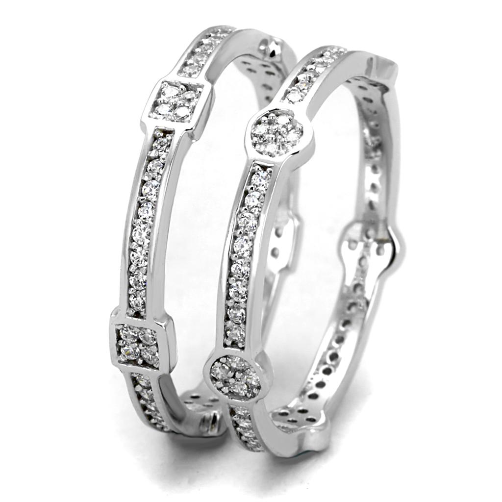 TS503 - Rhodium 925 Sterling Silver Ring with AAA Grade CZ in Clear