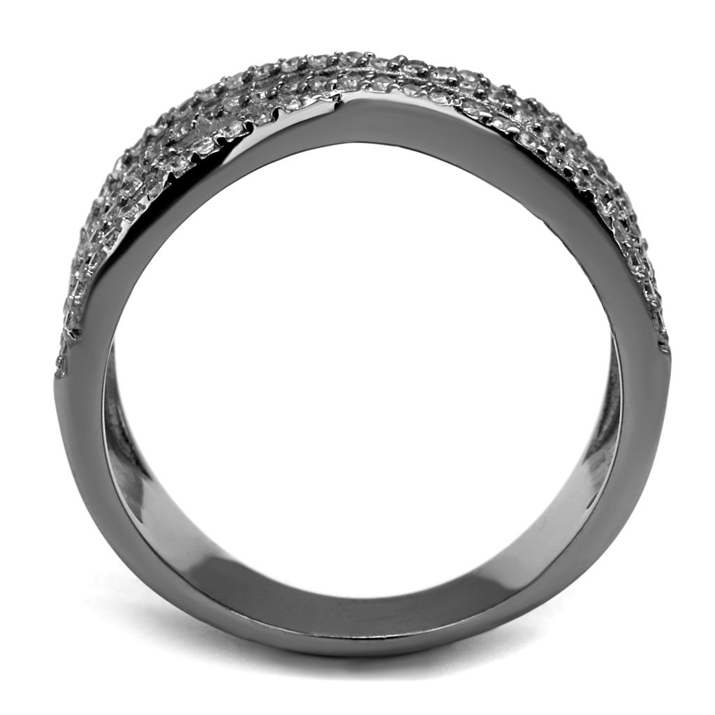 TS522 - Ruthenium 925 Sterling Silver Ring with AAA Grade CZ in Amethyst