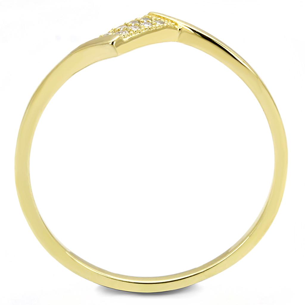 TS594 - Gold 925 Sterling Silver Ring with AAA Grade CZ in Clear