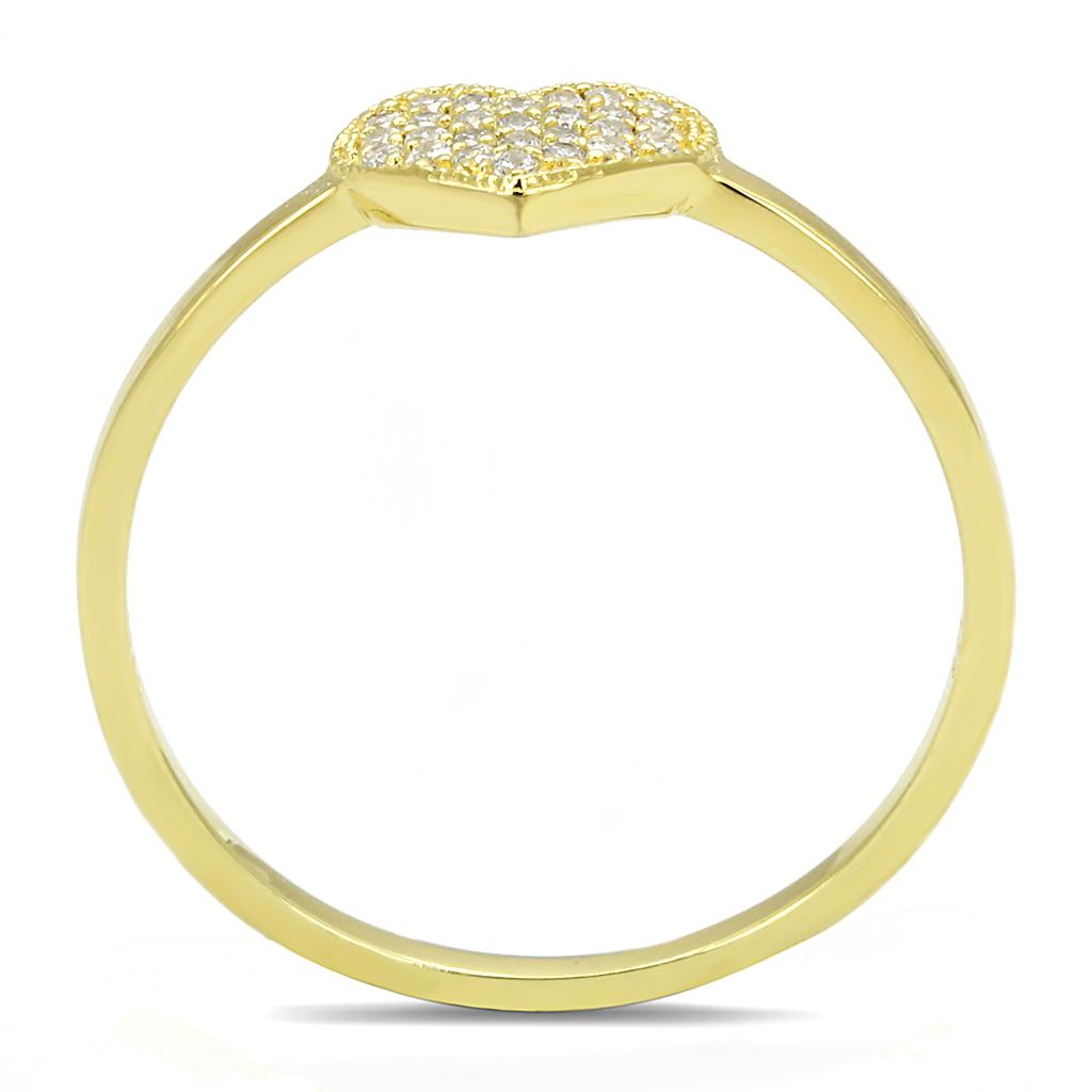 TS596 - Gold 925 Sterling Silver Ring with AAA Grade CZ in Clear