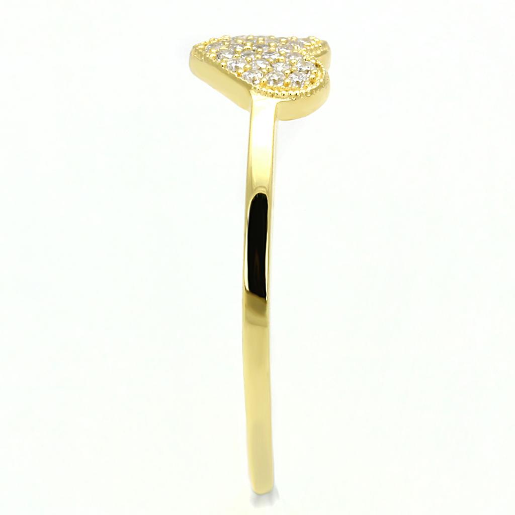 TS596 - Gold 925 Sterling Silver Ring with AAA Grade CZ in Clear