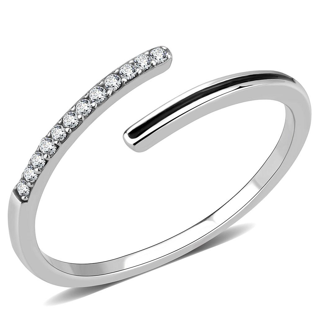 DA312 - No Plating Stainless Steel Ring with Epoxy in Jet