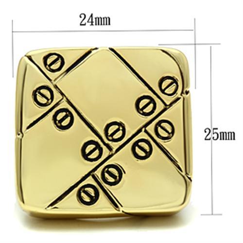 GL287 - IP Gold(Ion Plating) Brass Ring with Epoxy in Jet