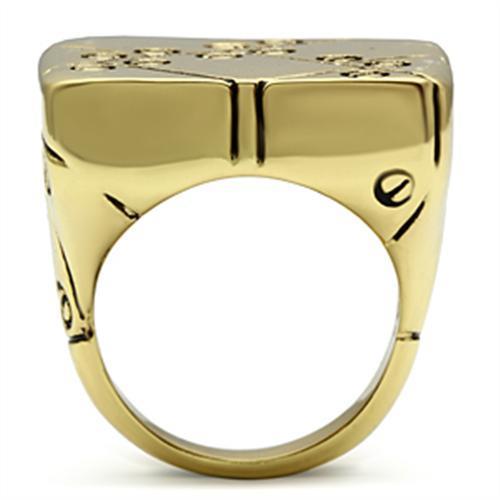GL287 - IP Gold(Ion Plating) Brass Ring with Epoxy in Jet
