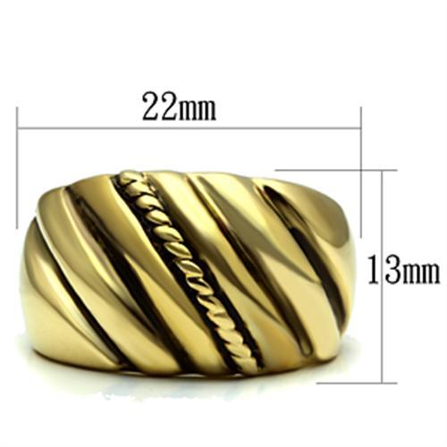 GL289 - IP Gold(Ion Plating) Brass Ring with Epoxy in Jet