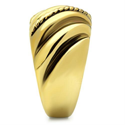 GL289 - IP Gold(Ion Plating) Brass Ring with Epoxy in Jet