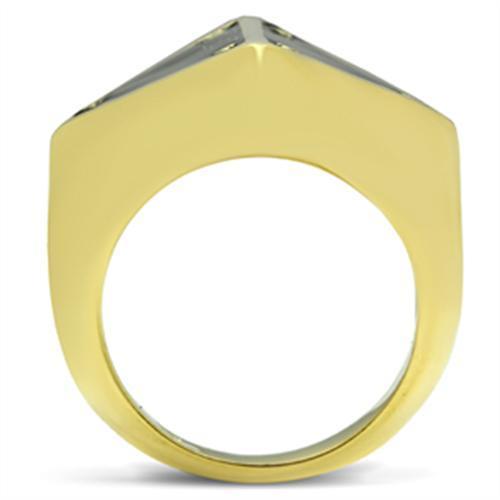 GL325 - IP Gold(Ion Plating) Brass Ring with Epoxy in Jet