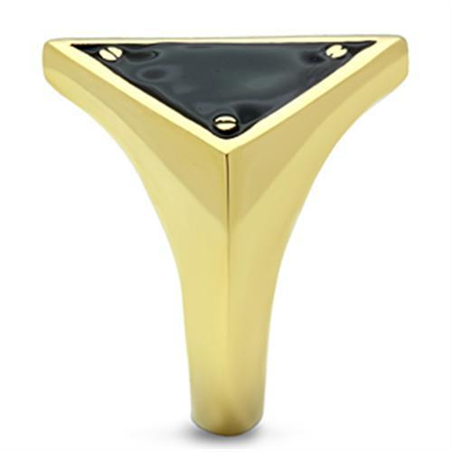 GL325 - IP Gold(Ion Plating) Brass Ring with Epoxy in Jet