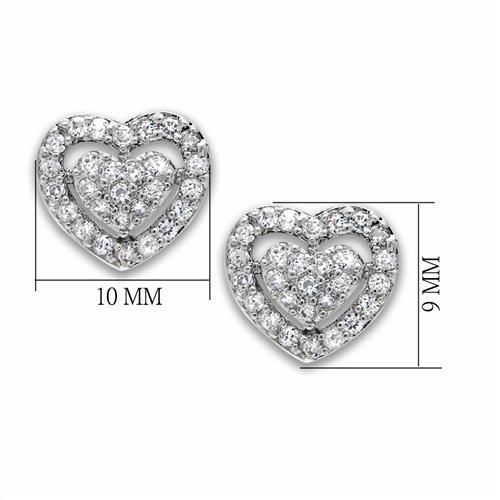 LO2042 - Rhodium Brass Earrings with AAA Grade CZ in Clear