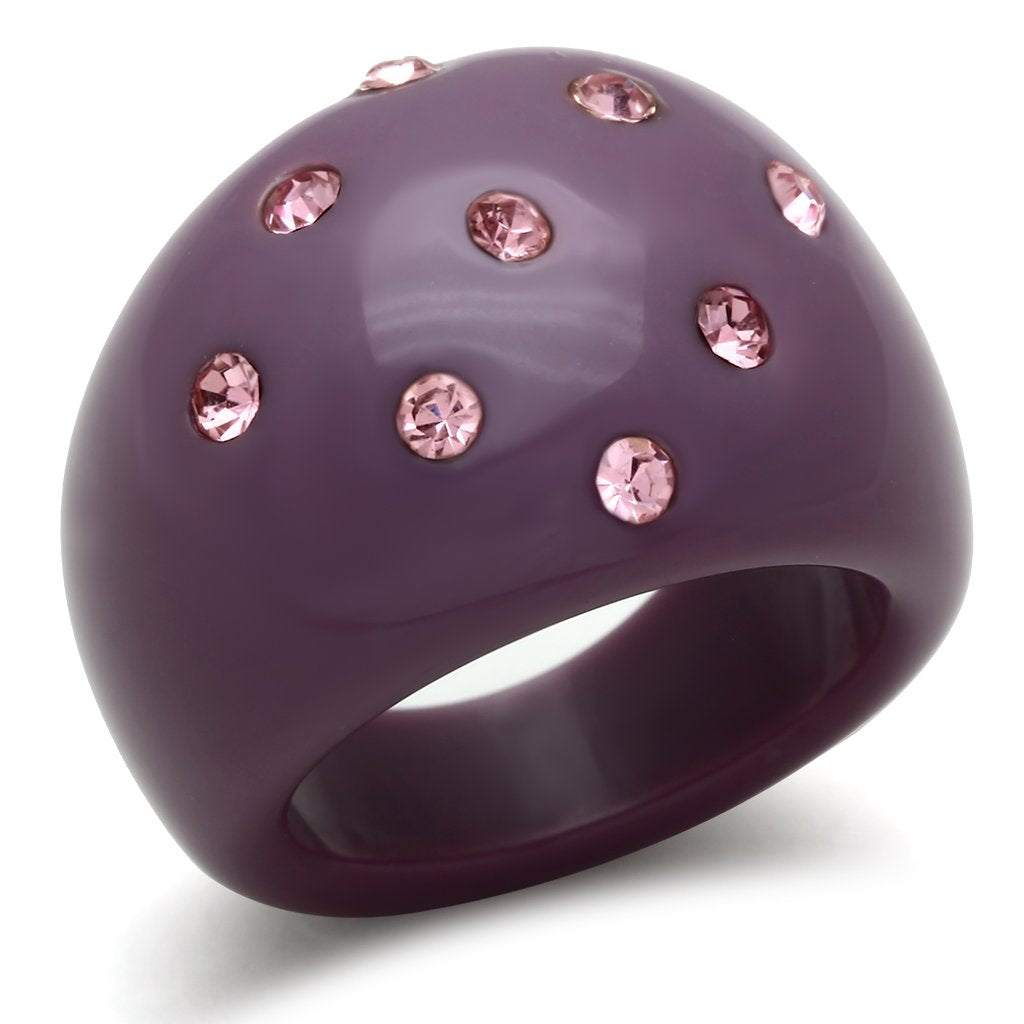 LO2386 - Resin Ring with Synthetic Synthetic Stone in Multi Color