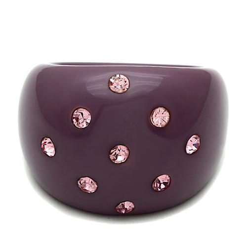 LO2386 - Resin Ring with Synthetic Synthetic Stone in Multi Color