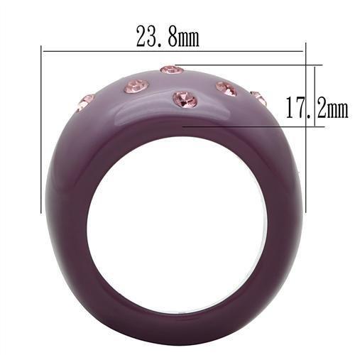 LO2386 - Resin Ring with Synthetic Synthetic Stone in Multi Color