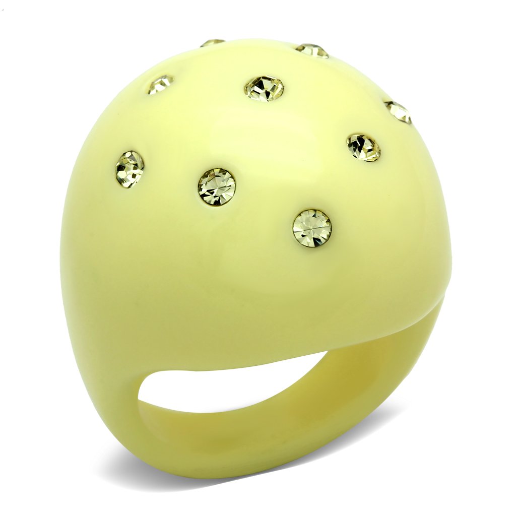 LO2387 - Resin Ring with Synthetic Synthetic Stone in Multi Color