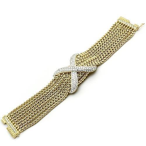 LO2469 - Rhodium Brass Ring with AAA Grade CZ in Clear