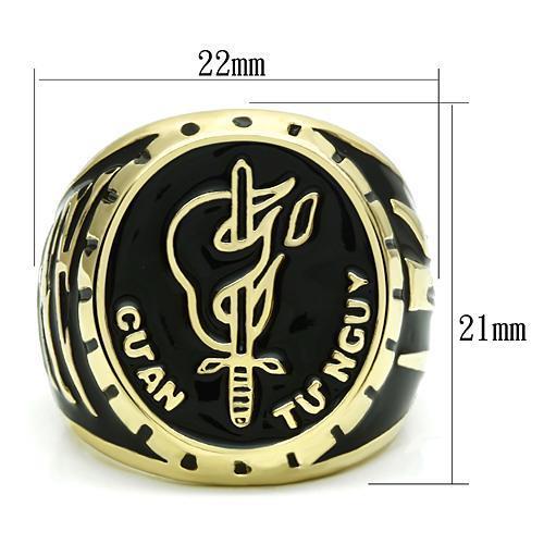 LO2650 - Gold Brass Ring with Epoxy in No Stone