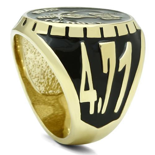 LO2650 - Gold Brass Ring with Epoxy in No Stone