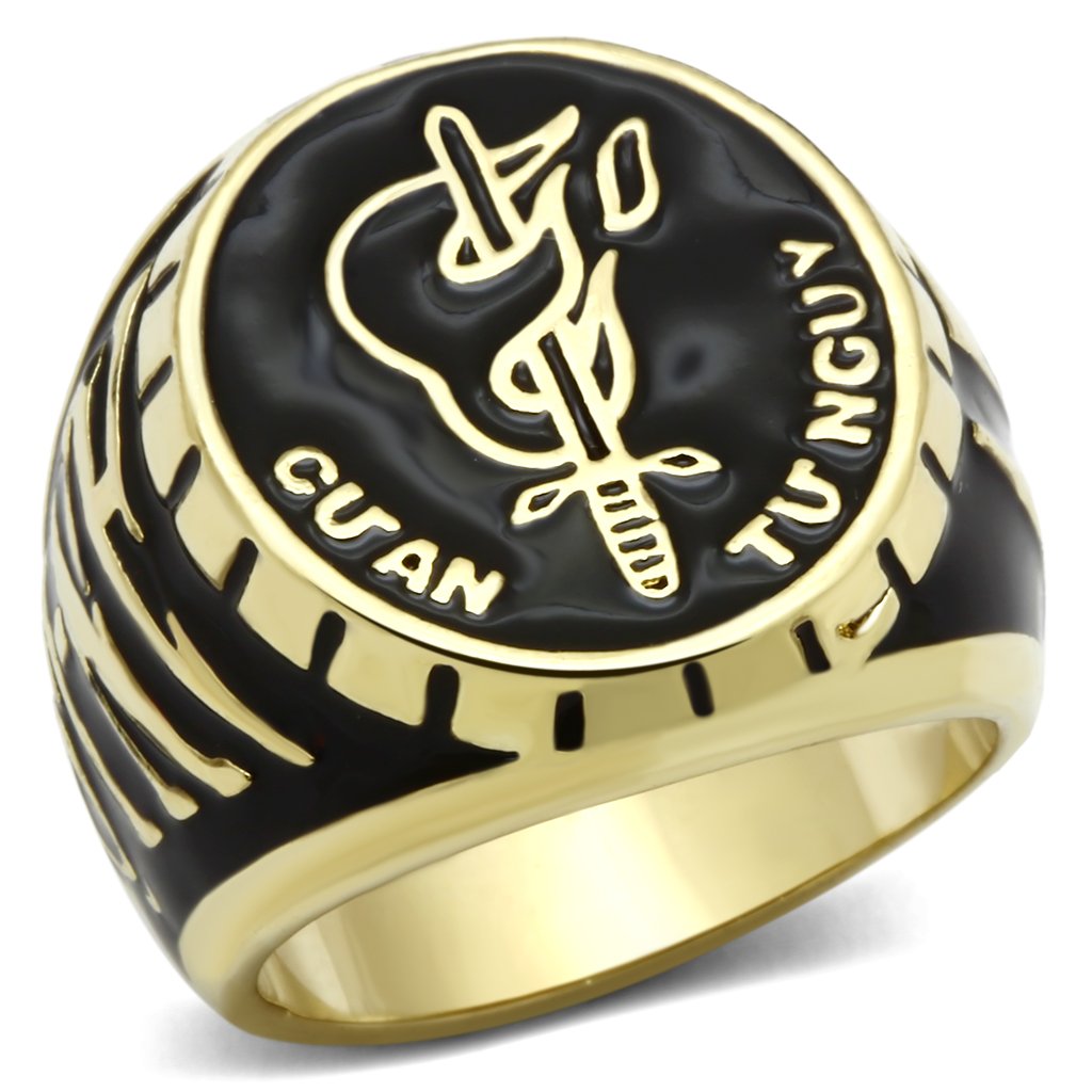 LO2650 - Gold Brass Ring with Epoxy in No Stone