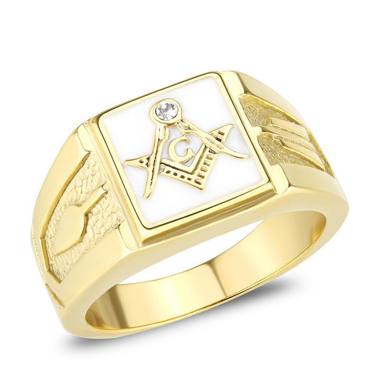 TK1159W - IP Gold(Ion Plating) Stainless Steel Ring with Top Grade Crystal in Clear
