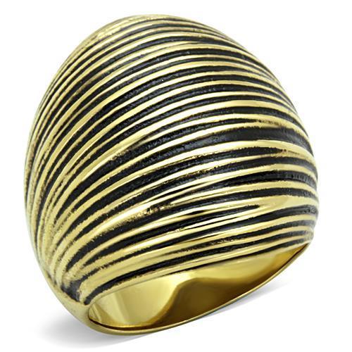 TK1711 - IP Gold(Ion Plating) Stainless Steel Ring with Epoxy in Jet