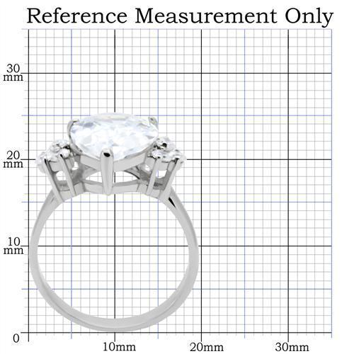 TK186 - High polished (no plating) Stainless Steel Ring with AAA Grade CZ in Clear