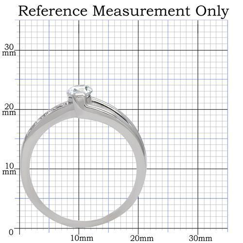 TK190 - High polished (no plating) Stainless Steel Ring with AAA Grade CZ in Clear