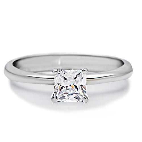 TK202 - High polished (no plating) Stainless Steel Ring with AAA Grade CZ in Clear