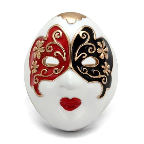 TK2142 - IP Rose Gold(Ion Plating) Stainless Steel Ring with Epoxy in Multi Color