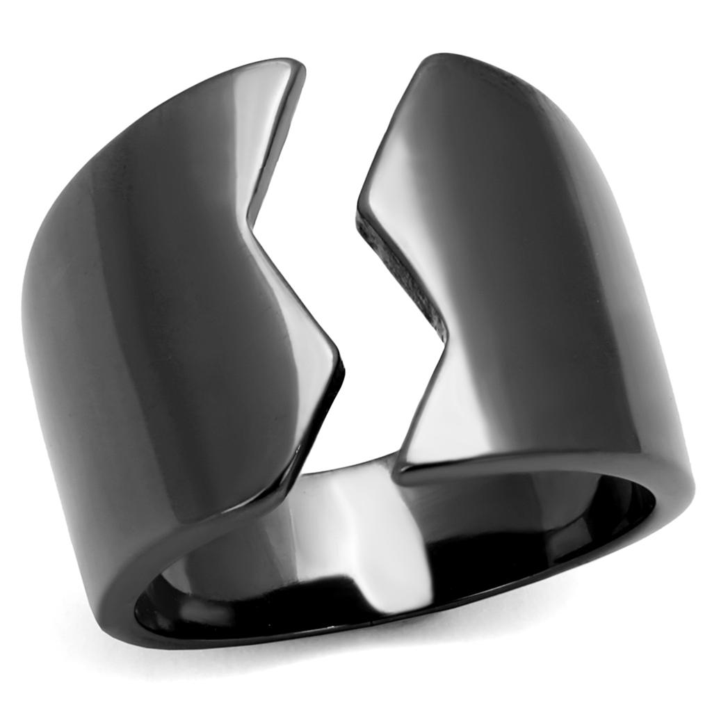 TK2268 - IP Light Black (IP Gun) Stainless Steel Ring with No Stone