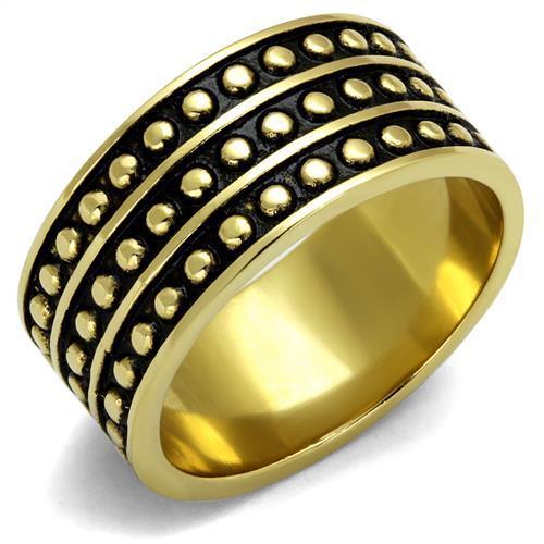 TK2312 - IP Gold(Ion Plating) Stainless Steel Ring with Epoxy in Jet