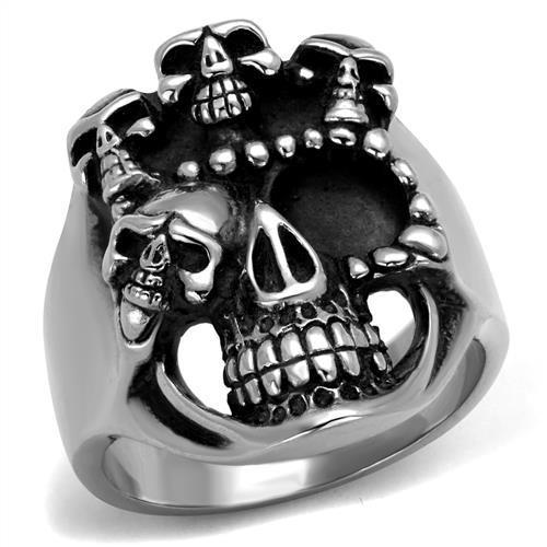 TK2329 - High polished (no plating) Stainless Steel Ring with Epoxy in Jet