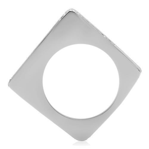 TK232 - High polished (no plating) Stainless Steel Ring with Top Grade Crystal in Clear
