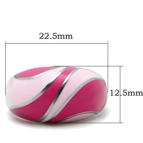 TK243 - High polished (no plating) Stainless Steel Ring with Epoxy in No Stone
