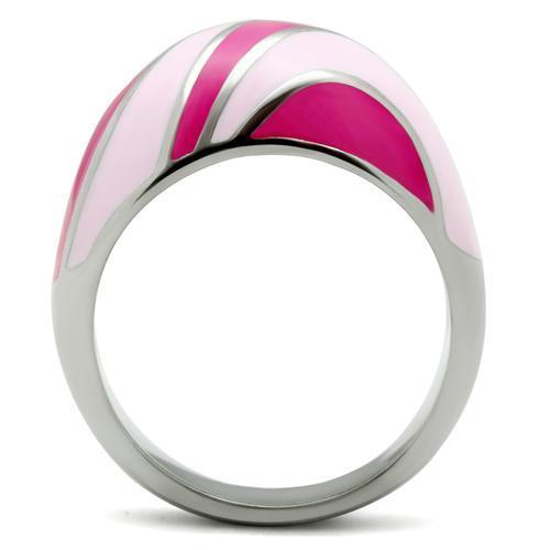 TK243 - High polished (no plating) Stainless Steel Ring with Epoxy in No Stone