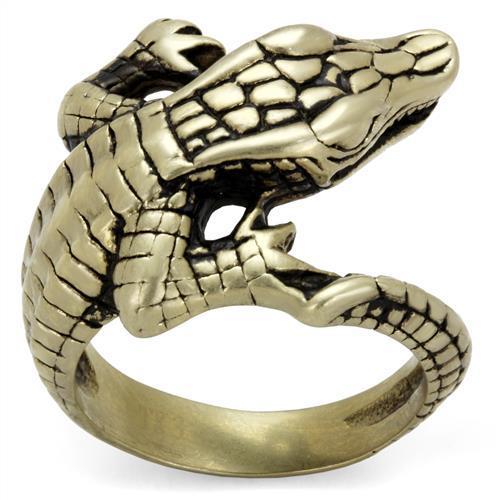 TK2459 - IP Antique Copper Stainless Steel Ring with Epoxy in Jet