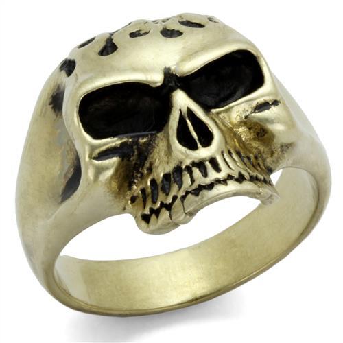 TK2467 - IP Antique Copper Stainless Steel Ring with Epoxy in Jet