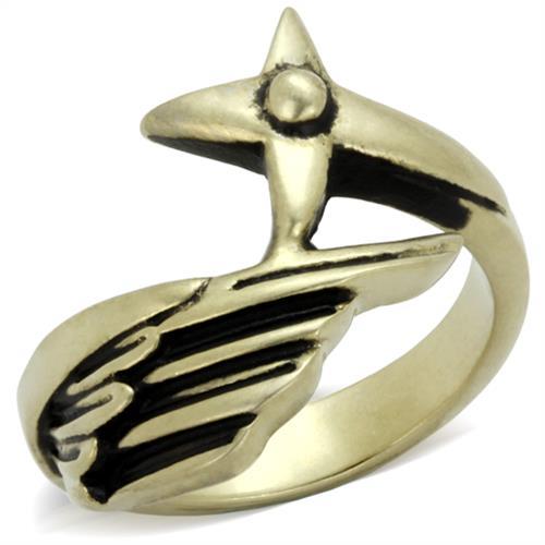 TK2470 - IP Antique Copper Stainless Steel Ring with Epoxy in Jet