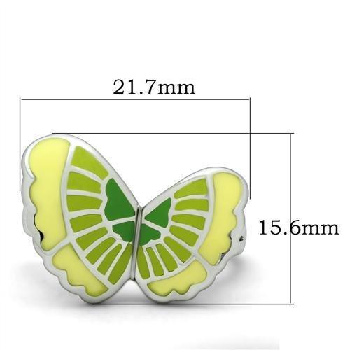 TK267 - High polished (no plating) Stainless Steel Ring with Epoxy in No Stone