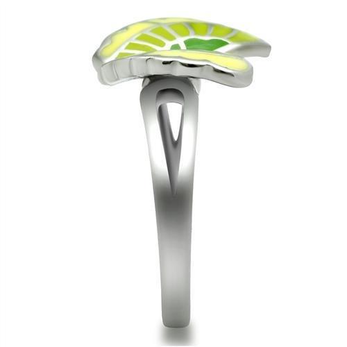 TK267 - High polished (no plating) Stainless Steel Ring with Epoxy in No Stone