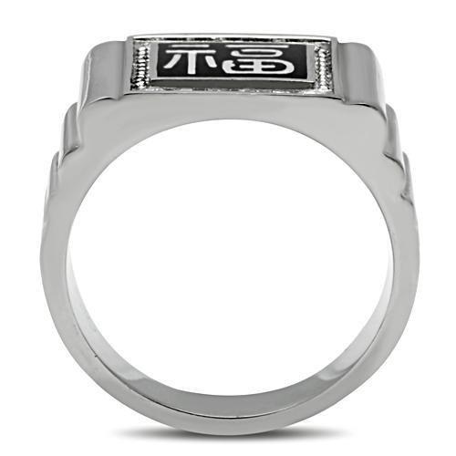 TK329 - High polished (no plating) Stainless Steel Ring with Top Grade Crystal in Clear