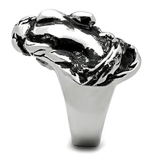 TK330 - High polished (no plating) Stainless Steel Ring with Top Grade Crystal in Ruby