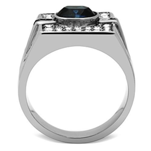 TK369 - High polished (no plating) Stainless Steel Ring with Top Grade Crystal in Montana