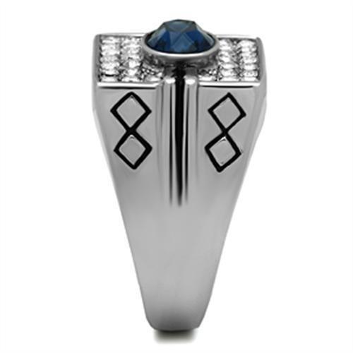 TK369 - High polished (no plating) Stainless Steel Ring with Top Grade Crystal in Montana