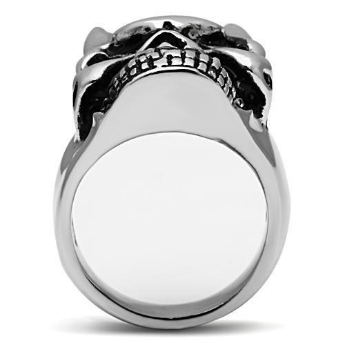 TK465 - High polished (no plating) Stainless Steel Ring with AAA Grade CZ in Clear