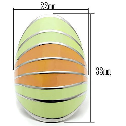 TK504 - High polished (no plating) Stainless Steel Ring with Epoxy in Multi Color