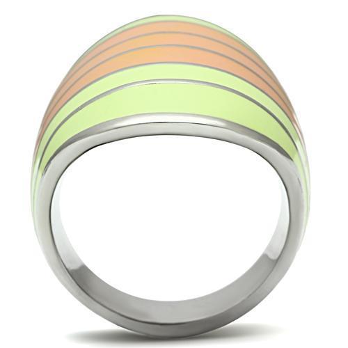 TK504 - High polished (no plating) Stainless Steel Ring with Epoxy in Multi Color