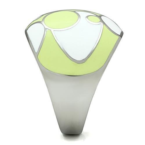 TK511 - High polished (no plating) Stainless Steel Ring with Epoxy in Multi Color
