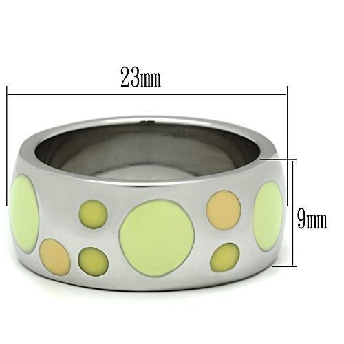 TK513 - High polished (no plating) Stainless Steel Ring with Epoxy in Multi Color